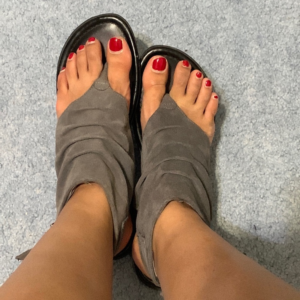 Unique suede sandals